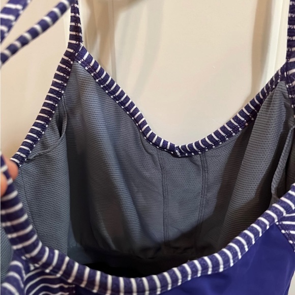 Athleta Women's Fulfillment Purple White Stripe Workout Tank size 1X - Picture 4 of 5